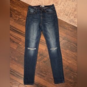 Cello Dark Blue Distressed Skinny Jeans